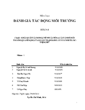 Chuyên đề Khái quát tác động chính và chỉ ra các vấn đề môi trường quan trọng của dự án “trạm bơm lưu vực Nhiêu Lộc - Thị Nghè”