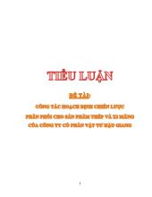 Đề tài Công tác hoạch định chiến lược phân phối cho sản phẩm thép và xi măng của công ty cổ phần vật tư Hậu Giang