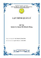 Đề tài Quản lý quan hệ khách hàng