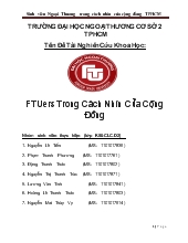 FTUers Trong Cách Nhìn Của Cộng Đồng