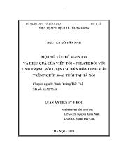 Luận án Một số yếu tố nguy cơ và hiệu quả của viên tỏi - Folate đối với tình trạng rối loạn chuyển hóa Lipid máu trên người 30-69 tuổi tại Hà Nội
