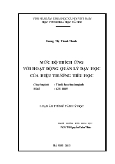 Luận án Mức độ thích ứng với hoạt động quản lý dạy học của hiệu trưởng tiểu học