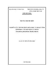 Luận án Nghiên cứu thành phần hóa học và hoạt tính sinh học cây dấu dầu lá nhẵn (tetradium glabrifolium (benth.) hartl.)