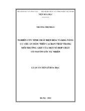 Luận án Nghiên cứu tính chất điện hóa và khả năng ức chế ăn mòn thép cacbon thấp trong môi trường axit của một số hợp chất có nguồn gốc tự nhiên