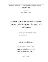 Luận án Nghiên cứu tổng hợp, đặc trưng và một số ứng dụng của vật liệu chứa titan