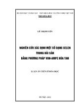 Luận án Nghiên cứu xác định một số dạng selen trong hải sản bằng phương pháp von-Ampe hòa tan