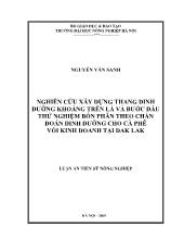Luận án Nghiên cứu xây dựng thang dinh dưỡng khoáng trên lá và bước đầu thử nghiệm bón phân theo chẩn đoán dinh dưỡng cho cà phê vối kinh doanh tại Dak Lak