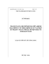 Luận án Thanh toán chi phí khám chữa bệnh bảo hiểm y tế theo định suất tại một số trạm y tế xã thuộc huyện Đăk Tô tỉnh Kon Tum