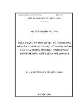 Luận án Thực trạng và một số yếu tố ảnh hưởng đến lây nhiễm HIV và một số nhiễm trùng lây qua đường tình dục ở nhóm nam bán dâm đồng giới tại Hà Nội 2009-2010