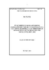 Luận án Tỷ lệ nhiễm và mang gen khác Cephalosporin thế hệ 3 và Quinolon của các chủng Klebsiella gây nhiễm khuẩn hô hấp phân lập tại bệnh viện nhi Trung Ương 2009-2010