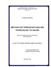 Luận văn Biện pháp phát triển đội ngũ giảng viên trường đại học Tây Nguyên
