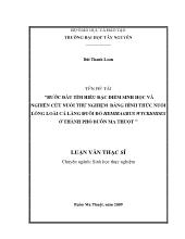 Luận văn Bước đầu tìm hiểu đặc điểm sinh học và nghiên cứu nuôi thử nghiệm bằng hình thức nuôi lồng loài cá lăng đuôi đỏ Hemibagrus wyckioides ở thành phố Buôn Ma Thuột
