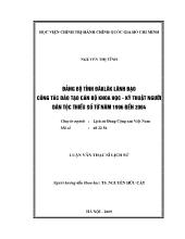 Luận văn Đảng bộ tỉnh Đăk Lăk lãnh đạo công tác đào tạo cán bộ khoa học kỹ thuật người dân tộc thiểu số từ năm 1996 đến 2004