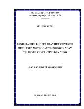 Luận văn Đánh giá hiệu lực của phân hữu cơ vi sinh Huco trên một số cây trồng ngắn ngày tại huyện Cư Jút - Tỉnh Đăk Nông