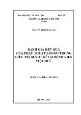 Luận văn Đánh giá kết quả của phẫu thuật longo trong điều trị bệnh trĩ tại bệnh viện Việt Đức