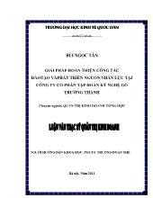 Luận văn Giải pháp hoàn thiện công tác đào tạo và phát triển nguồn nhân lực tại công ty cổ phần tập đoàn kỹ nghệ gỗ Trường Thành