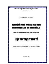 Luận văn Hạn chế rủi ro tín dụng tại ngân hàng nông nghiệp và phát triển nông thôn Việt Nam chi nhánh Đắk Lắk