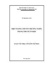 Luận văn Hiện tượng chuyển trường nghĩa trong thơ Xuân Diệu