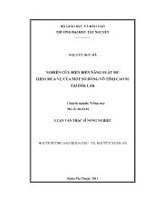 Luận văn Nghiên cứu diễn biến năng suất mủ theo mùa vụ của một số dòng vô tính cao su tại Đắk Lắk