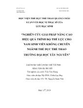 Luận văn Nghiên cứu giải pháp nâng cao hiệu quả trình độ thể lực cho nam sinh viên không chuyên ngành thể dục thể thao trường Đại học Tây Nguyên