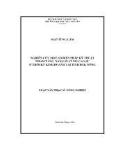 Luận văn Nghiên cứu một số biện pháp kỹ thuật nhằm tăng năng suất mủ cao su ở thời kỳ kinh doanh tại tỉnh Đăk Nông