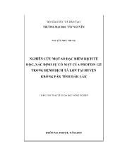 Luận văn Nghiên cứu một số đặc điểm dịch tễ học, xác định sự có mặt của protein 125 trong bệnh dịch tả lợn tại huyện Krông Păk tỉnh Đăk Lăk