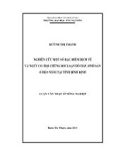 Luận văn Nghiên cứu một số đặc điểm dịch tễ và nguy cơ hội chứng rối loạn hô hấp, sinh sản ở heo nuôi tại tỉnh Bình Định
