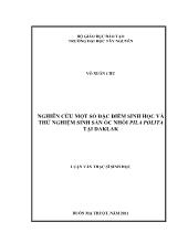 Luận văn Nghiên cứu một số đặc điểm sinh học và thử nghiệm sinh sản ốc nhồi Pila Polita tại ĐakLak