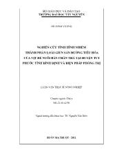 Luận văn Nghiên cứu tình hình nhiễm thành phần loài giun sán đường tiêu hóa của vịt đẻ nuôi bán chăn thả tại huyện Tuy Phước, tỉnh Bình Định và biện pháp phòng trị