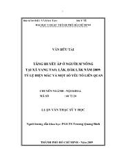 Luận văn Tăng huyết áp ở người M'Nông tại xã Yang Tao, Lăk, Đăk Lăk năm 2009: Tỷ lệ hiện mắc và một số yếu tố liên quan