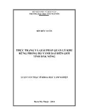 Luận văn Thực trạng và giải pháp quản lý khu rừng phòng hộ vành đai biên giới tỉnh Đắk Nông
