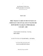Luận văn Thực trạng và một số yếu tố nguy cơ nhiễm giun truyền qua đất ở người Ê Đê buôn Buôr và Earang tỉnh Đắk Lắk năm 2007-2008