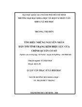 Luận văn Tìm hiểu những nguyên nhân dẫn tới tình trạng kém hiệu lực của chính quyền cơ sở (Nghiên cứu trường hợp: Xã Eatul - Huyện Krông Bông, tỉnh Đăk Lăk)