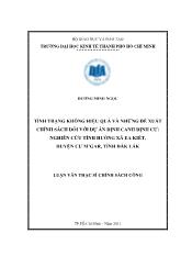 Luận văn Tình trạng không hiệu quả và những đề xuất chính sách đối với dự án định canh định cư: nghiên cứu tình huống xã ea kiết, huyện cư m’gar, tỉnh Đắk Lắk