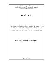 Luận văn Ứng dụng công nghệ tích hợp tư liệu viễn thám và GIS thành lập bản đồ biến động sử dụng đất giai đoạn 2004-2009 trên địa bàn huyện Buôn Đôn, tỉnh Đắk Lắk