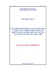 Luận văn Xác định thành phần loài, sự phân bố và khả năng nhiễm virú viêm não Nhật Bản của giống muỗi Culex tại các tỉnh Tây Nguyên 2006-2009