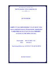 Nghiên cứu đặc điểm sinh học của ốc bươu vàng và biện pháp quản lý tại Văn Giáo, Tịnh Biên, An Giang vụ thu đông năm 2012