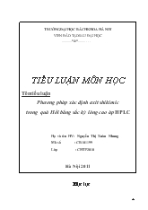 Phương pháp xác định axit shikimic trong quả Hồi bằng sắc ký lỏng cao áp HPLC