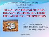 So sánh các phương pháp oxy hóa nâng cao phân hủy thuốc trừ sâu họ cúc- Cypermethrin