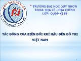 Tác động của biến đổi khí hậu đến đô thị Việt Nam