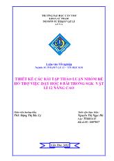 Thiết kế các bài tập thảo luận nhóm để hỗ trợ việc dạy học 8 bài trong SGK vật lí 12 nâng cao