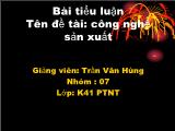 Tiểu luận Công nghệ sản xuất sữa chua