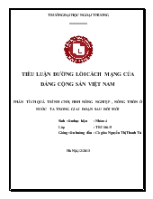 Tiểu luận Phân tích quá trình công nghiệp hóa, hiện đại hóa nông nghiệp, nông thôn ở nước ta trong giai đoạn sau đổi mới