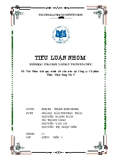 Tiểu luận Phân tích quy trình tái cấu trúc tại Công ty Cổ phần Thủy Điện Sông Đà 5