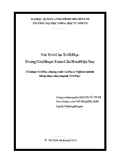 Tiểu luận Vai trò của triết học trong giai đoạn toàn cầu hóa hiện nay