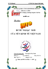 Tiểu luận WTO bước ngoặt mới của nền kinh tế Việt Nam