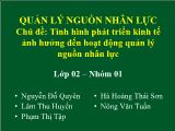 Tình hình phát triển kinh tế ảnh hưởng đến hoạt động quản lý nguồn nhân lực