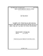 Tóm tắt luận án Nghiên cứu tình trạng HIV kháng thuốc trên bệnh nhân đang được quản lý điều trị ARV tại một số tỉnh, thành phố