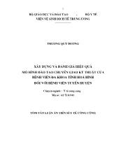 Tóm tắt luận án Xây dựng và đánh giá hiệu quả mô hình đào tạo chuyển giao khoa kỹ thuật của bệnh viên đa khoa tỉnh Hòa Bình đối với bệnh viện tuyến huyện