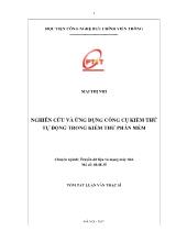 Tóm tắt luận văn Nghiên cứu và ứng dụng công cụ kiểm thử tự động trong kiểm thử phần mềm